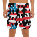 American Flag Jigsaw Puzzle Print Men's Split Running Shorts