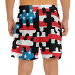 American Flag Jigsaw Puzzle Print Men's Split Running Shorts