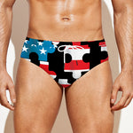 American Flag Jigsaw Puzzle Print Men's Swim Briefs
