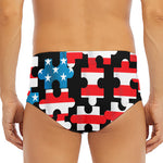 American Flag Jigsaw Puzzle Print Men's Triangle Swim Briefs