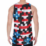 American Flag Jigsaw Puzzle Print Men's Velvet Tank Top