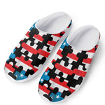 American Flag Jigsaw Puzzle Print Mesh Casual Shoes