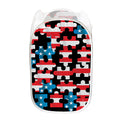 American Flag Jigsaw Puzzle Print Mesh Laundry Hamper