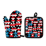 American Flag Jigsaw Puzzle Print Oven Mitt And Pot Holder Set