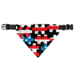 American Flag Jigsaw Puzzle Print Over The Collar Dog Bandana