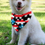American Flag Jigsaw Puzzle Print Over The Collar Dog Bandana