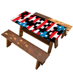 American Flag Jigsaw Puzzle Print Picnic Table Cover