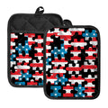 American Flag Jigsaw Puzzle Print Pot Holders With Pocket