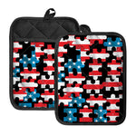 American Flag Jigsaw Puzzle Print Pot Holders With Pocket