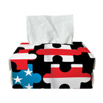American Flag Jigsaw Puzzle Print Rectangle Tissue Box Cover