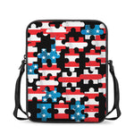 American Flag Jigsaw Puzzle Print Rectangular Crossbody Bag