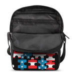 American Flag Jigsaw Puzzle Print Rectangular Crossbody Bag