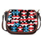 American Flag Jigsaw Puzzle Print Saddle Bag