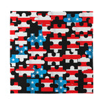American Flag Jigsaw Puzzle Print Silk Bandana