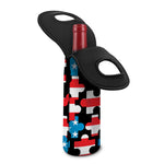 American Flag Jigsaw Puzzle Print Single Neoprene Wine Tote