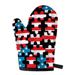 American Flag Jigsaw Puzzle Print Single Oven Mitt