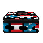 American Flag Jigsaw Puzzle Print Small Lunch Bag