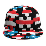 American Flag Jigsaw Puzzle Print Snapback Cap