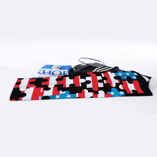 American Flag Jigsaw Puzzle Print Sports Towel