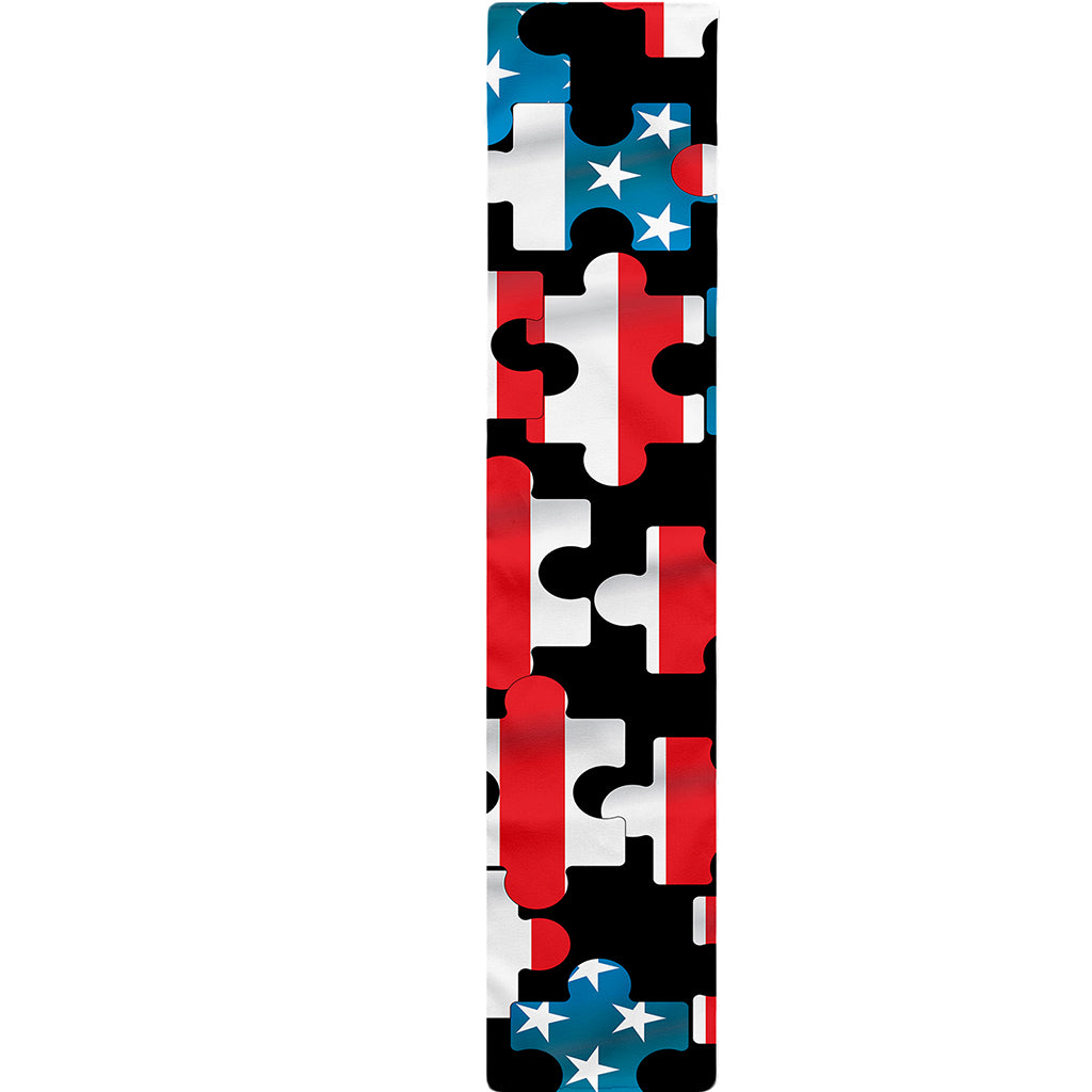 American Flag Jigsaw Puzzle Print Table Runner