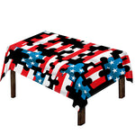 American Flag Jigsaw Puzzle Print Tablecloth