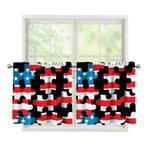 American Flag Jigsaw Puzzle Print Tier Curtains