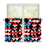 American Flag Jigsaw Puzzle Print Tier Curtains