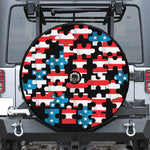American Flag Jigsaw Puzzle Print Tire Cover With Camera Hole