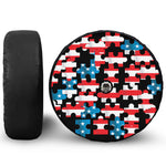 American Flag Jigsaw Puzzle Print Tire Cover With Camera Hole