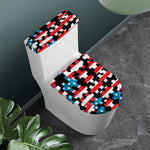 American Flag Jigsaw Puzzle Print Toilet Lid And Tank Cover Set