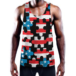 American Flag Jigsaw Puzzle Print Training Tank Top