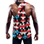 American Flag Jigsaw Puzzle Print Training Tank Top