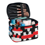 American Flag Jigsaw Puzzle Print Travel Makeup Bag