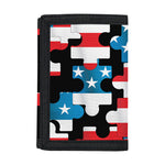 American Flag Jigsaw Puzzle Print Trifold Wallet