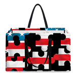 American Flag Jigsaw Puzzle Print Utility Tote Bag