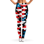 American Flag Jigsaw Puzzle Print Women's Leggings