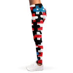American Flag Jigsaw Puzzle Print Women's Leggings
