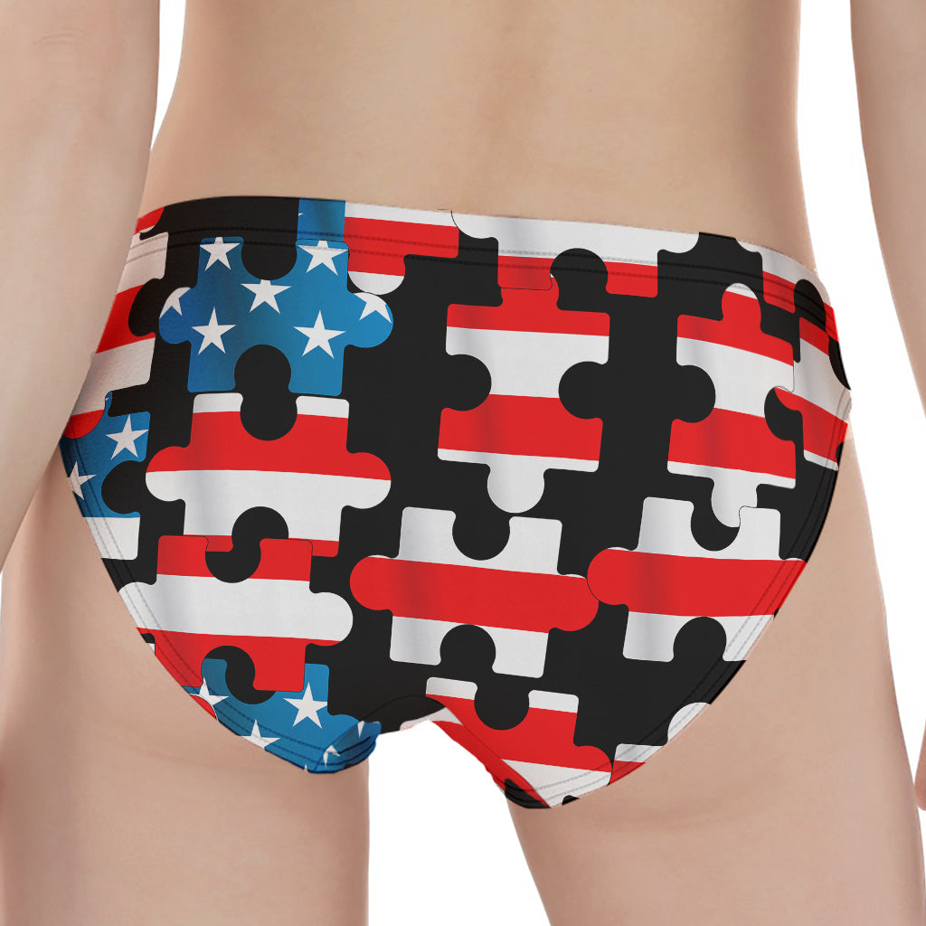 American Flag Jigsaw Puzzle Print Women's Panties