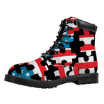 American Flag Jigsaw Puzzle Print Work Boots