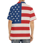 American Flag Knitted Print Aloha Shirt