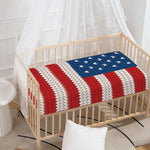 American Flag Knitted Print Baby Crib Sheet