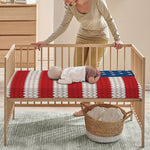 American Flag Knitted Print Baby Crib Sheet