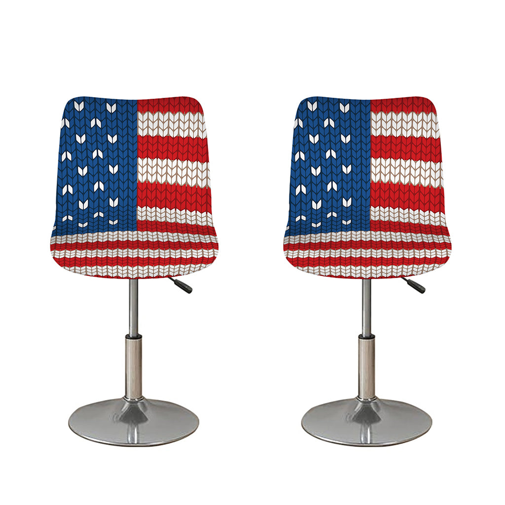 American Flag Knitted Print Bar Stool Covers