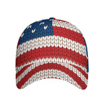 American Flag Knitted Print Baseball Cap