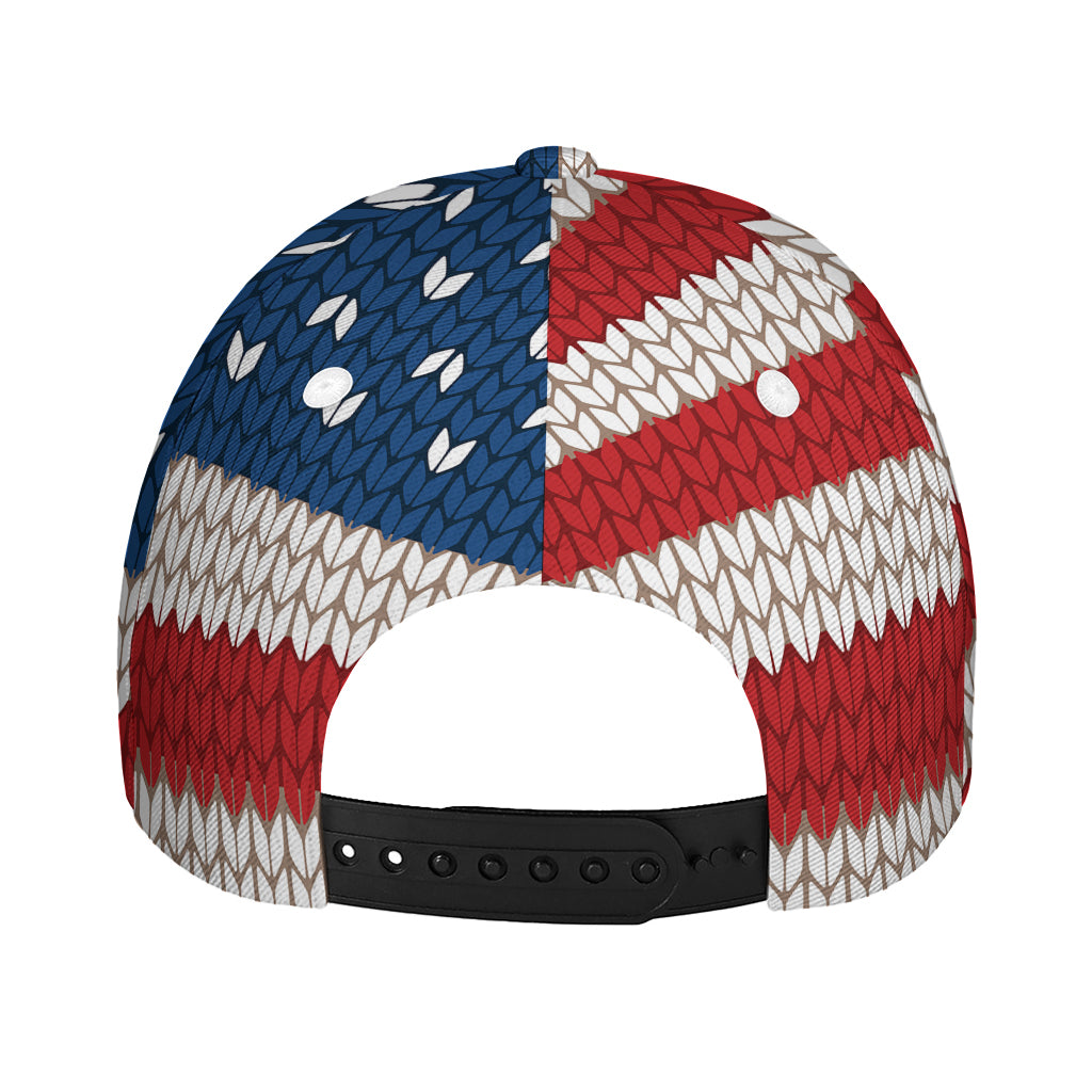 American Flag Knitted Print Baseball Cap