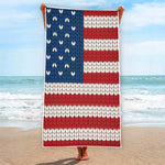 American Flag Knitted Print Beach Towel