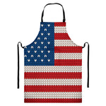American Flag Knitted Print Bib Apron With Pocket