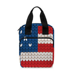 American Flag Knitted Print Bible Tote Bag