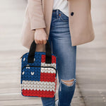 American Flag Knitted Print Bible Tote Bag