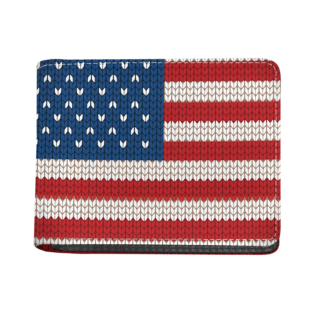 American Flag Knitted Print Bifold Wallet